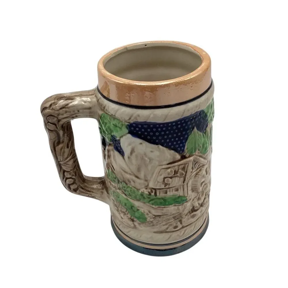 Vintage Ceramic Beer Stein‎ Mug Hand-Painted German Style